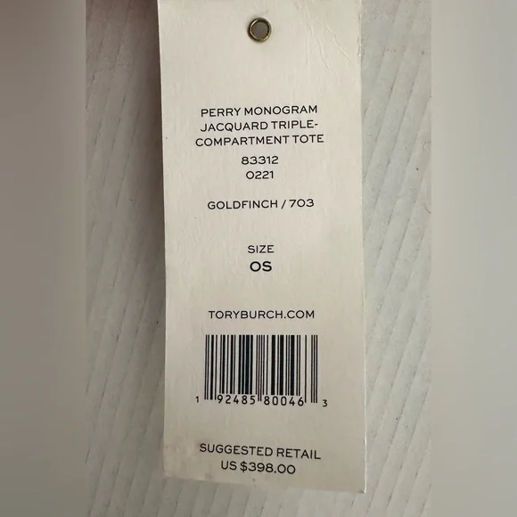 Tory Burch Perry Monogram Jacquard Triple-Compartment Tote in Goldfinch - Picture 6 of 9